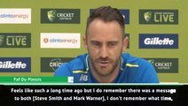 I told Smith and Warner to remain strong after ball-tampering bans - Du Plessis