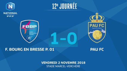 J12 : Bourg-Peronnas 01 - Pau FC (1-0) le résumé
