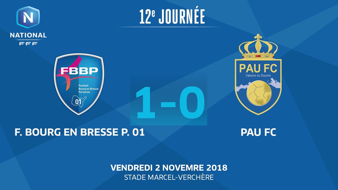 J12 : Bourg-Peronnas 01 - Pau FC (1-0) le résumé