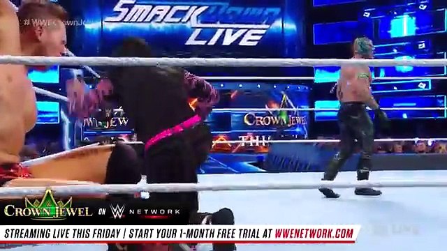 Rey Mysterio Jeff Hardy vs. Randy Orton The Miz- SmackDown LIVE Oct. 3