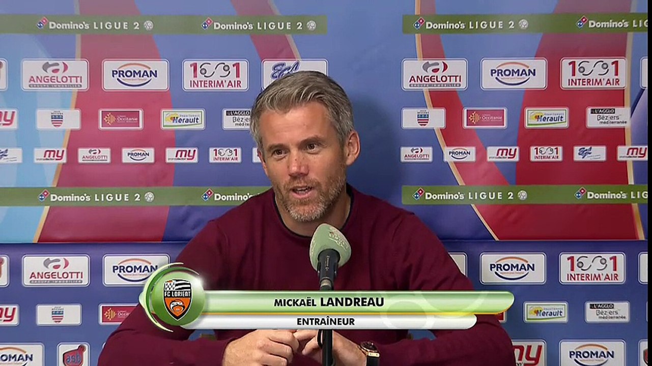 La réaction de Mickaël Landreau après AS Béziers -FC Lorient (0-1) 18-19