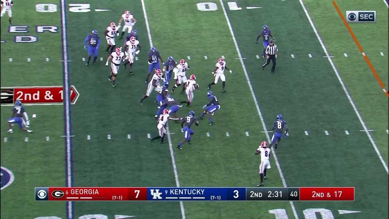 No. 6 Georgia Drops No. 9 Kentucky Behind D'Andre Swift's Big Day
