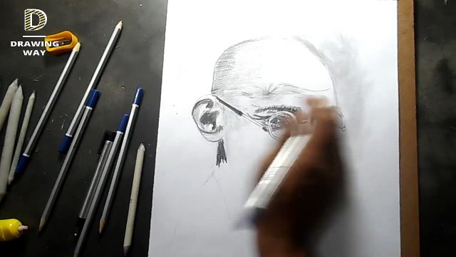 How to draw Mohandas Karamchand Gandhi _ Gandhi ji drawing for birthday special ( 318 )
