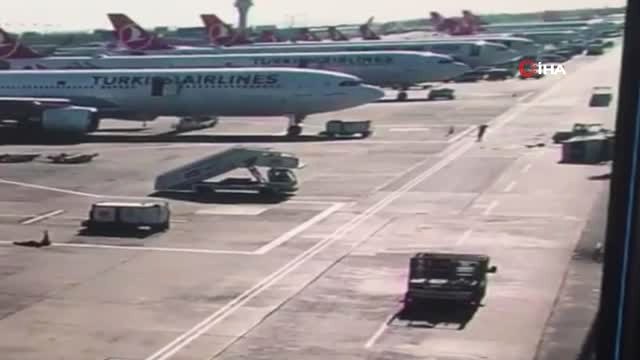 Atatürk Havalimanı Apronunda Yaşanan Kaza Anları Kamerada
