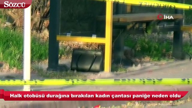Otobüs durağında kadın çantası paniği