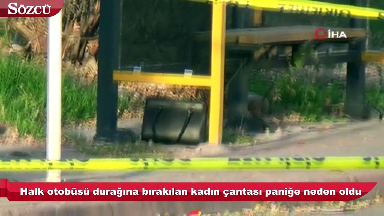 Otobüs durağında kadın çantası paniği