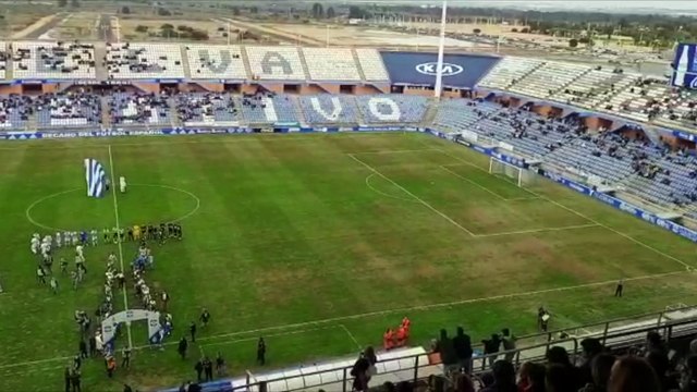 Entrada del Recre al Colombino para enfrentarse al Atlético Malagueño