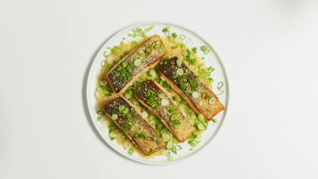 Quick Pan-Roasted Salmon with Miso-Honey Sauce