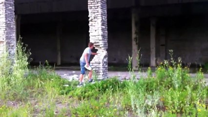 Guy Collapses Building