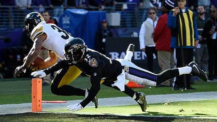 James Conner beats Eric Weddle to the pylon for TD
