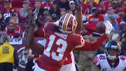 Maurice Harris makes circus catch in blanket coverage for 33 yards