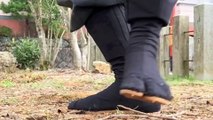 Ninpo Taijutsu Training with High Top Ninja Jikatabi Boots (Traditional japanese Ninjutsu Shoes)