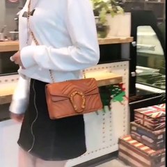 Chevron Chain Crossbody Bag