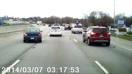 SUV Inches Away from Hitting Parked Police Car