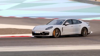 Porsche Panamera GTS Driving on the track in Crayon