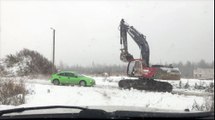 Car vs Excavator Ends in Instant Karma