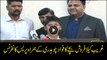 Banana vendor boy robbed by protesters talks to media along with Fawad Chaudhary