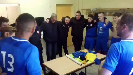 Célébration Victoire Seniors B (FC EU / EST B :1-4)