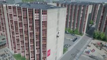 Daredevil climbers easily scale 10-floor apartment block in Denmark