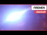 Horrifying footage shows moment a fire crew ATTACKED with fireworks | SWNS TV