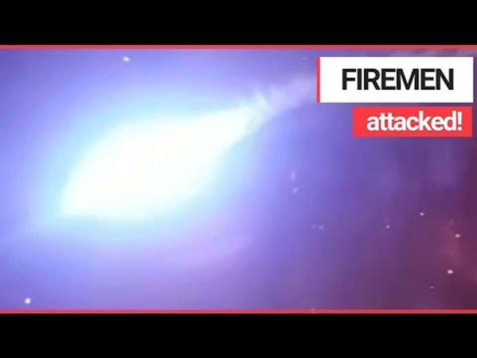 Horrifying footage shows moment a fire crew ATTACKED with fireworks | SWNS TV