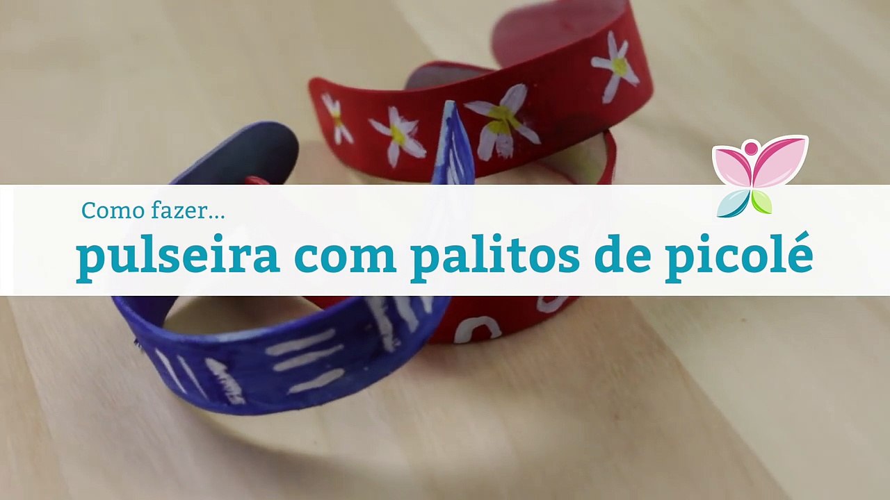 Como fazer uma pulseira com palitos de picolé