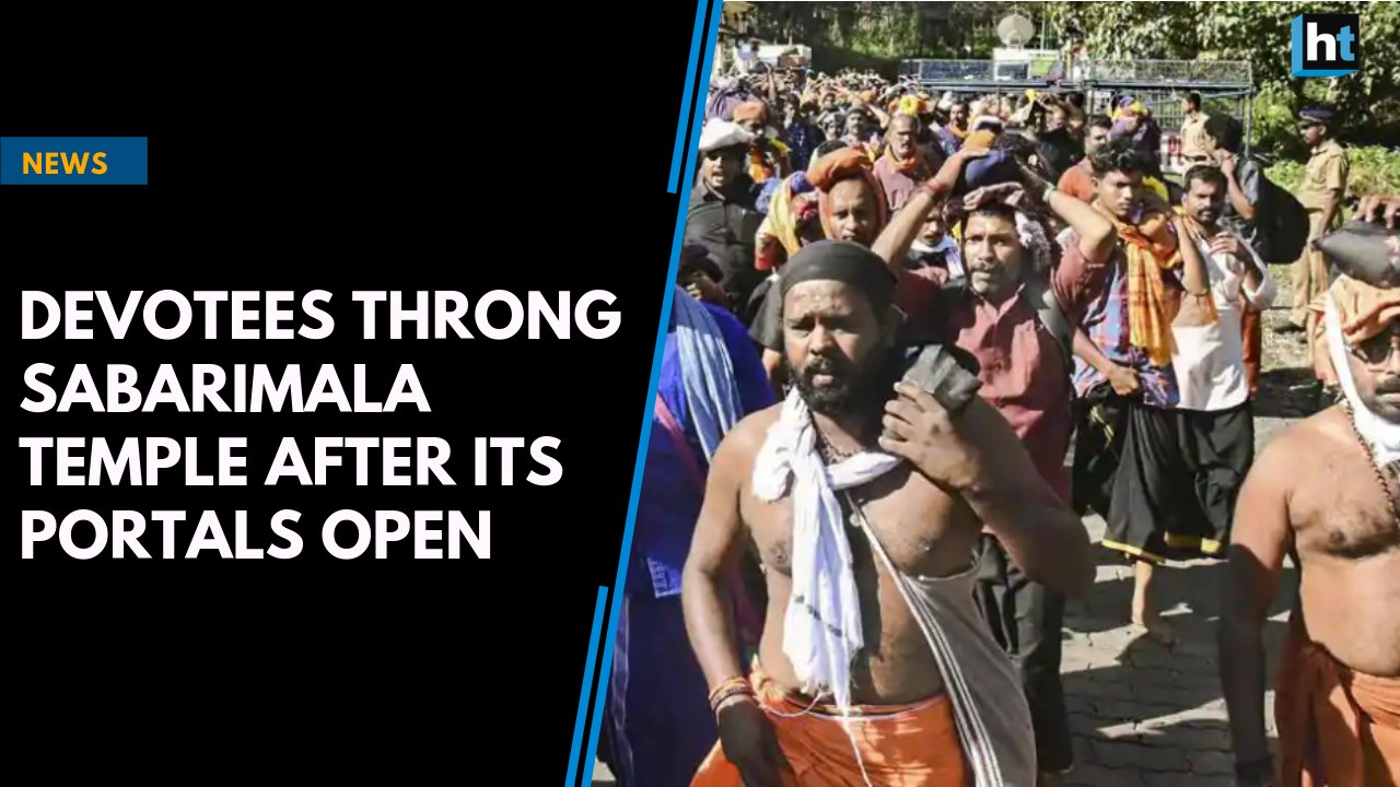 Devotees throng Sabarimala Temple after its portals open