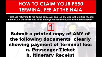 Claiming the terminal fee refund