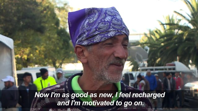 Migrants on way to US rest at a shelter in cold Mexican capital