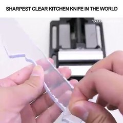 Sharpest Clear kitchen knife in the world Watch the full video here: goo.gl/BUeGqN