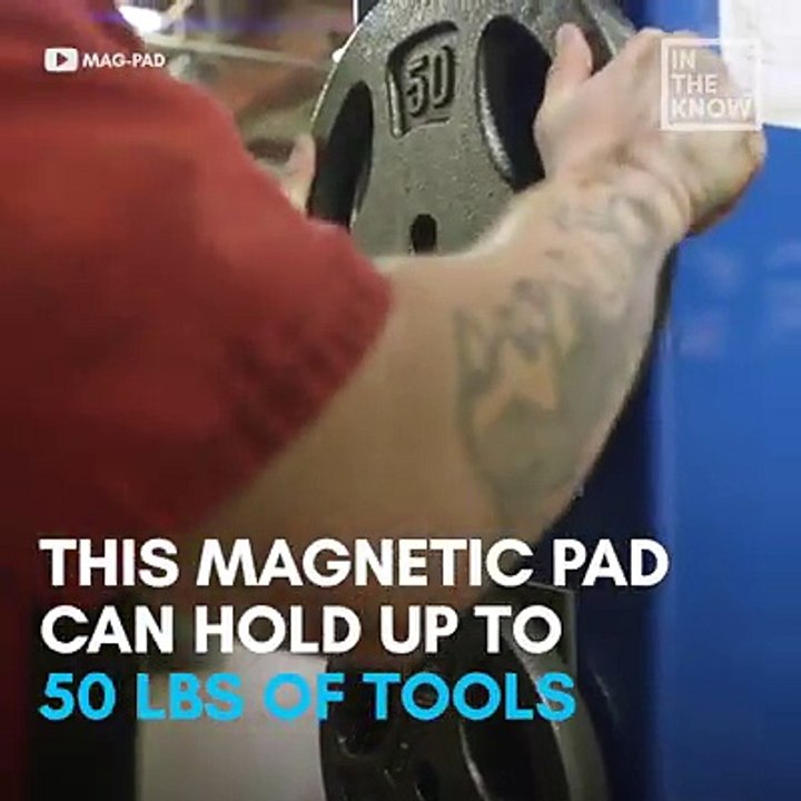 This super strong magnetic pad can hold up to 50 lbs worth of tools