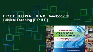 F.R.E.E [D.O.W.N.L.O.A.D] Handbook Of Clinical Teaching [E.P.U.B]