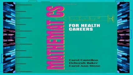 [P.D.F] Mathematics for Health Careers [P.D.F]