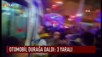 Otomobil durağa daldı: 3 yaralı