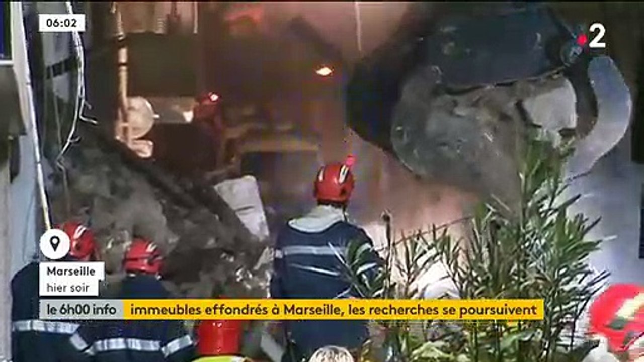 EN DIRECT - Marseille : Le corps d'un homme vient d'être découvert dans les décombres - Sept à huit personnes sont encore portées disparues - Les images de la nuit