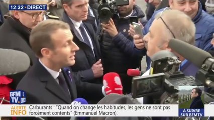 "Sentez le malaise, vous allez le sentir le gros malaise le 17 novembre..." Macron est interpellé à Verdun