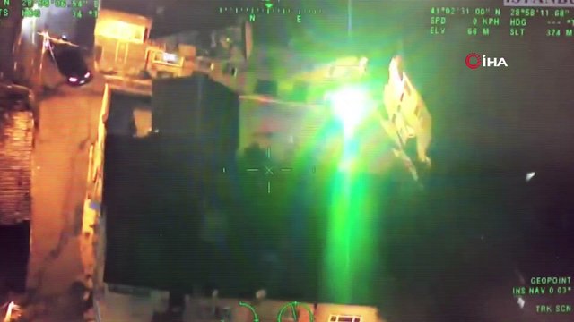 Polis helikopterine lazer tutan suç makinesi yakalandı