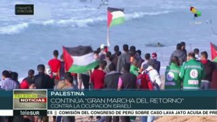 Descargar video: Israel reprime décimo cuarta marcha marítima de palestinos