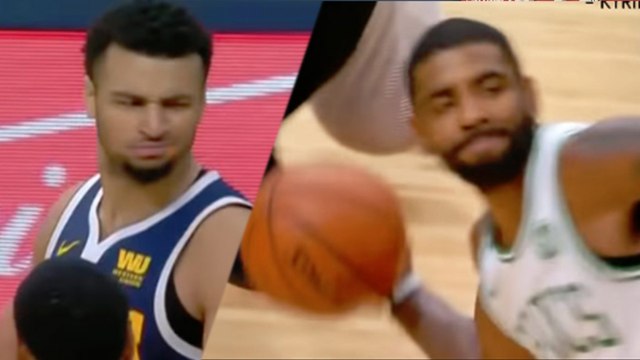 Salty Kyrie Irving Calls BS On Jamal Murray’s 50 point Shot Attempt: Throws Ball Into The Stands