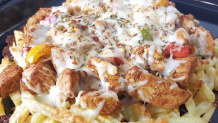 Loaded fries homemade snack recepie