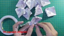 cách xếp hoa hồng bằng tiền giấy origami rose money Loi Nguyen Origami tập 14