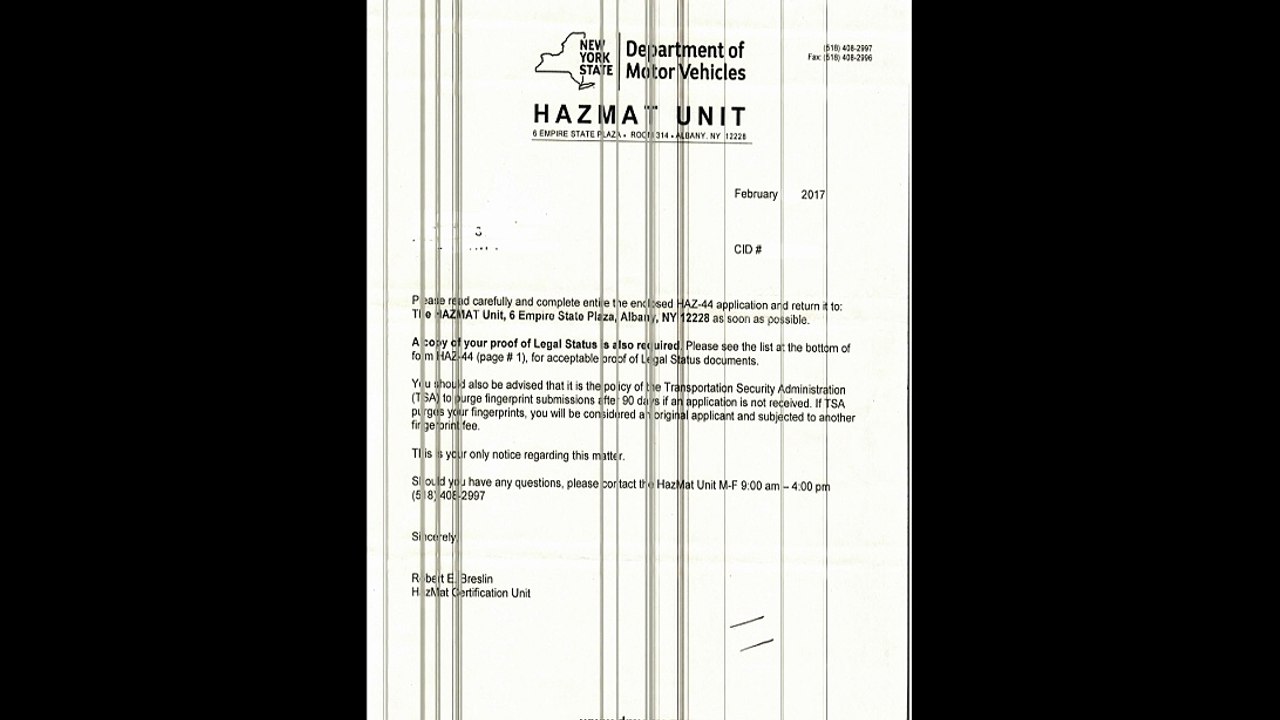 Hamzat unit dmv letter