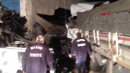 Şırnak Cizre'de 2 Tır Kafa Kafaya Çarpıştı 2 Şoför Ağır Yaralandı