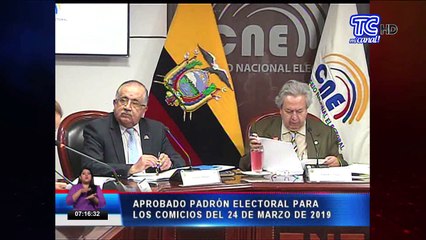 Aprobado padrón electoral para los comicios del 24 de marzo de 2019