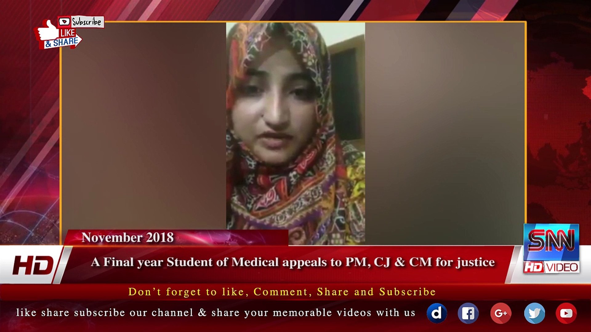 ⁣A Final year Student of Medical appeals to PM, CJ & CM for justice