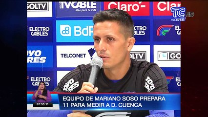 Download Video: Equipo de Mariano Soso prepara 11 para medir a Deportivo Cuenca