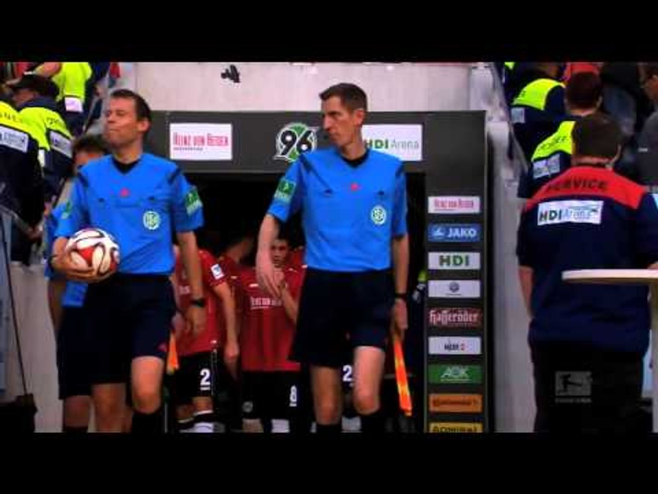 Linesman gets hit by ball
