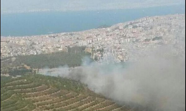 İzmir'deki orman yangınından ilk görüntüler