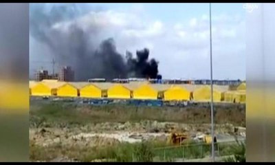 Otobüs garajında yangın... Olay yerinden ilk görüntüler