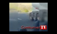 Ankara'da yaşanan otobüs saldırısında polisle, saldırgan arasındaki çatışma kamerada